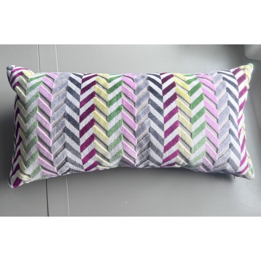 Christian Lacroix Velvet Chevron Stripe Throw Pillow 11"X22" Luxury!